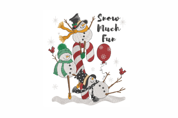 Adorable Snow Much Fun Embroidery Design