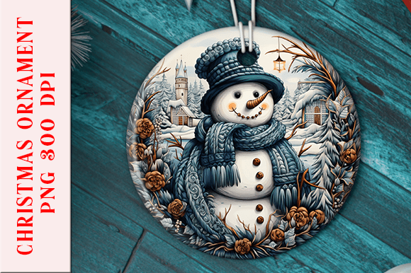 Charming Embroidery Snowman Christmas Ornament