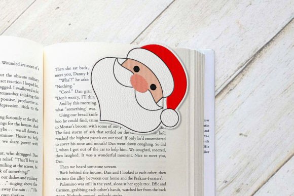Charming Santa Claus Corner Bookmark ITH Applique