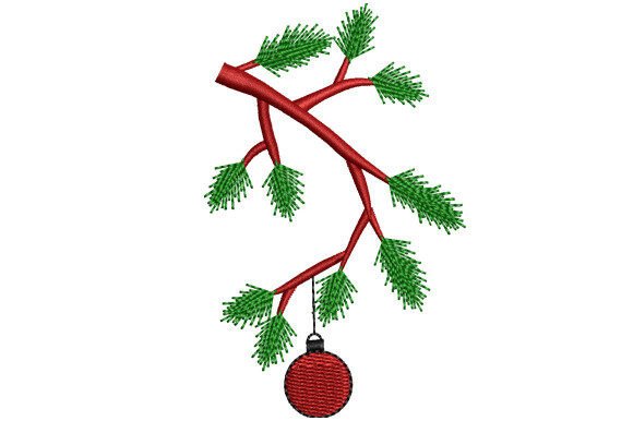 Christmas Branch: A Charming Embroidery Design