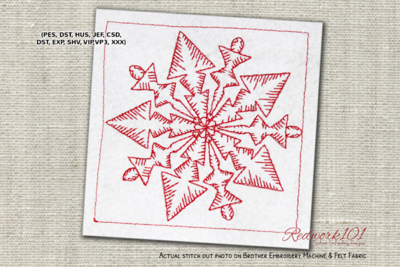 Christmas Snowflake Mandala Redwork Review