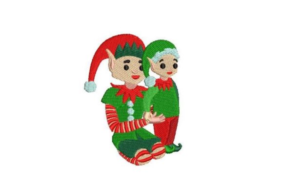 Elf Family Kid with Dad: Holiday Embroidery Review