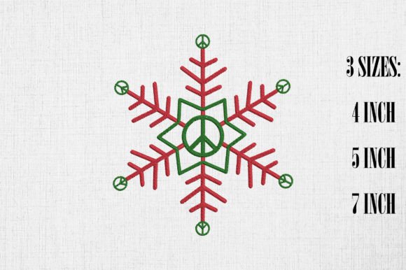 Hippie Peace Symbol Snowflake Christmas Design Review
